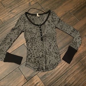 Free People Waffle Knit Contrast Cuff Small